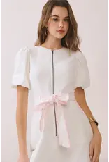 CONTRAST TRIM DETAIL ZIPPER MINI DRESS