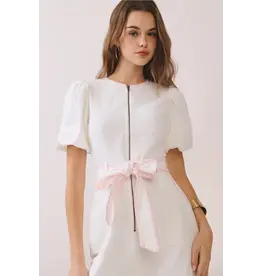 CONTRAST TRIM DETAIL ZIPPER MINI DRESS