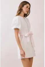 CONTRAST TRIM DETAIL ZIPPER MINI DRESS