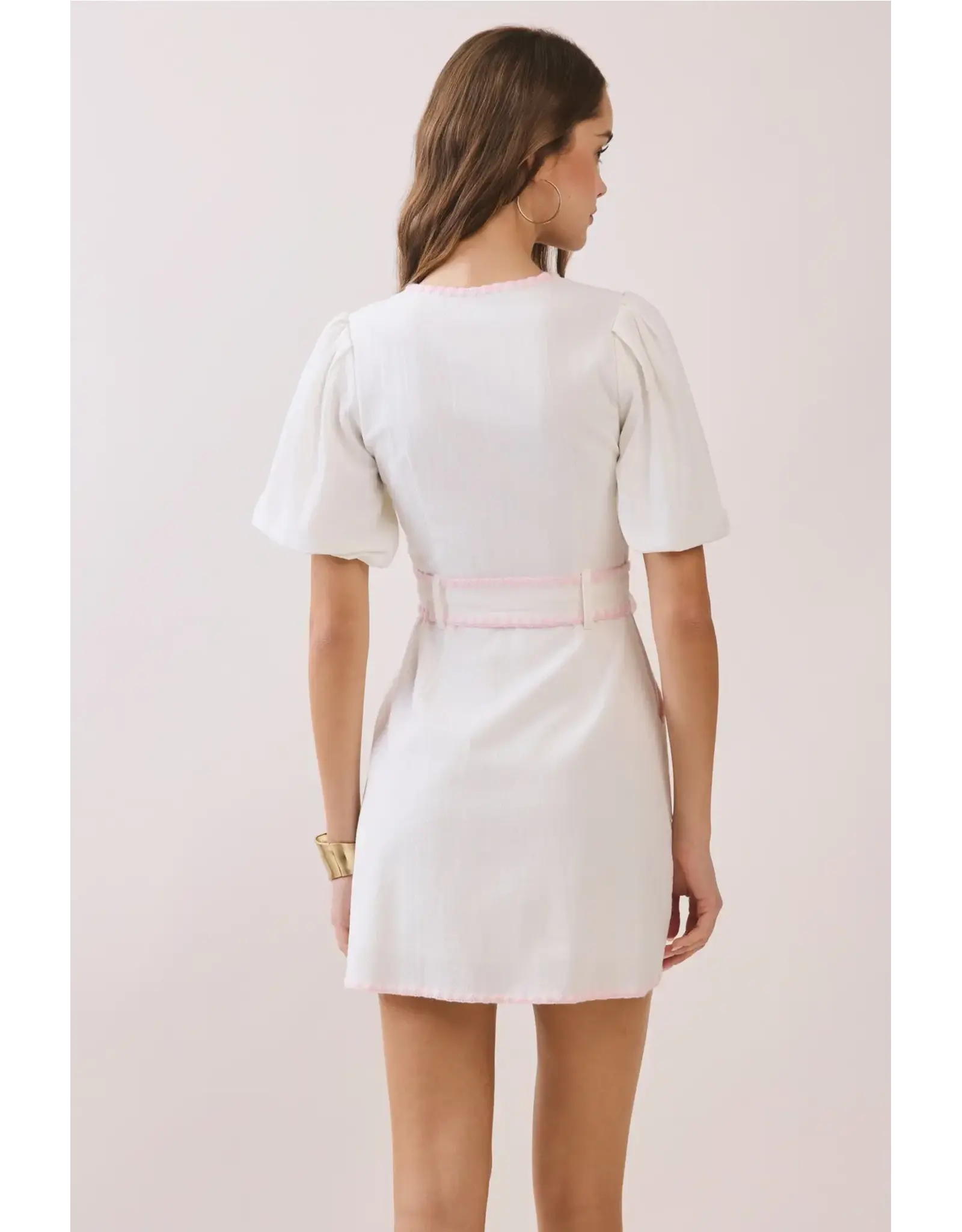 CONTRAST TRIM DETAIL ZIPPER MINI DRESS