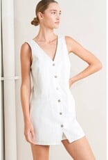 FREEMARKET DENIM VNECK BUTTON UP ROMPER