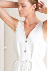 FREEMARKET DENIM VNECK BUTTON UP ROMPER