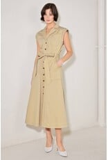 FREEMARKET SSLV BUTTON DOWN MIDI DRESS
