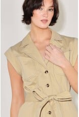 FREEMARKET SSLV BUTTON DOWN MIDI DRESS