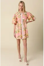 TROPICAL PUFF SLEEVE MINI DRESS