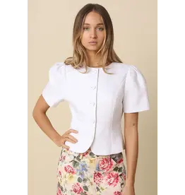 NATALY PUFF SLEEVE LINEN BLOUSE