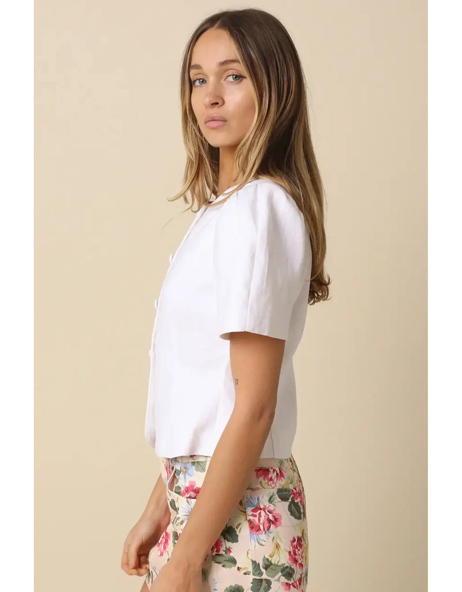 NATALY PUFF SLEEVE LINEN BLOUSE