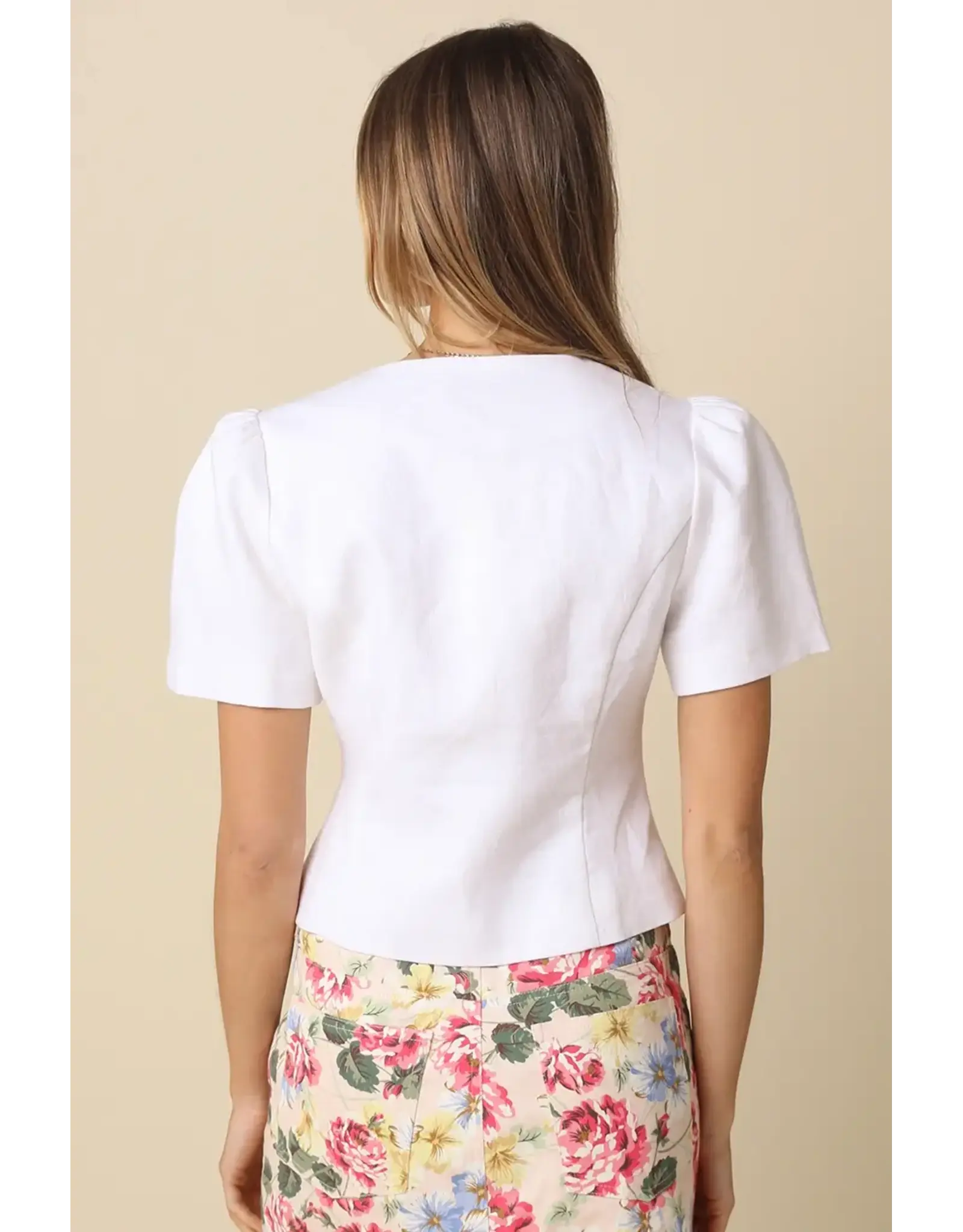 NATALY PUFF SLEEVE LINEN BLOUSE