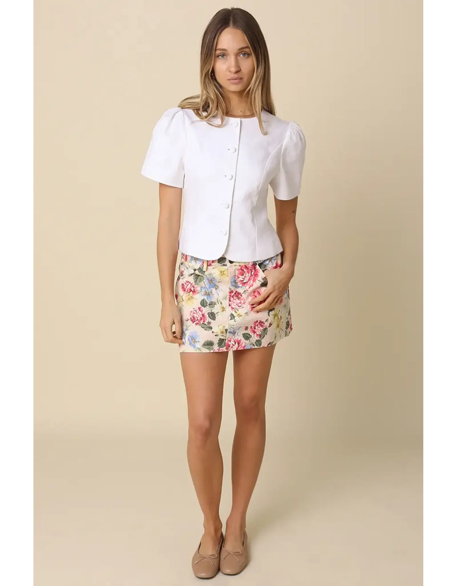 NATALY PUFF SLEEVE LINEN BLOUSE