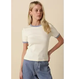 JESS CONTRAST CREWNECK TEE
