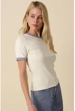 JESS CONTRAST CREWNECK TEE