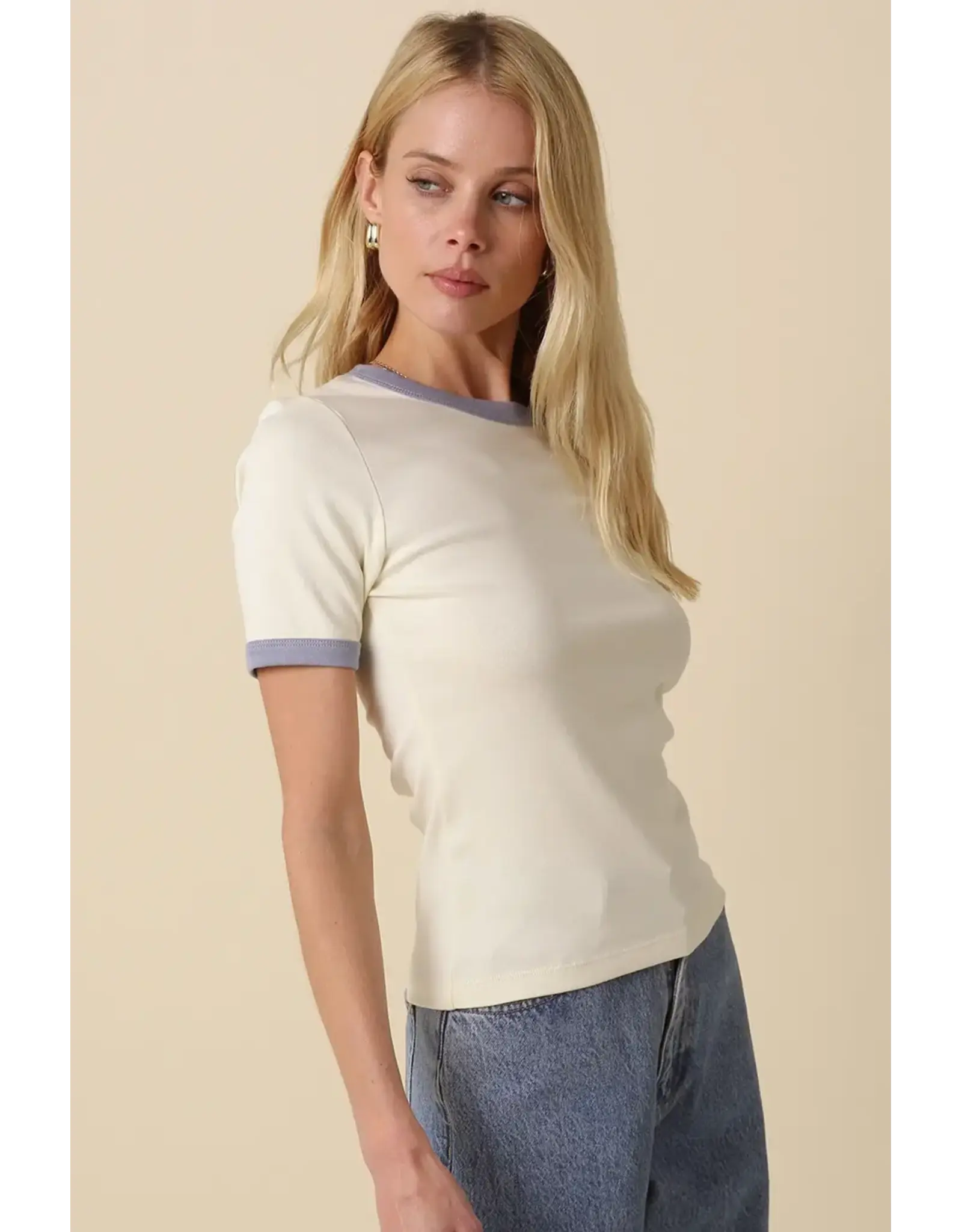 JESS CONTRAST CREWNECK TEE