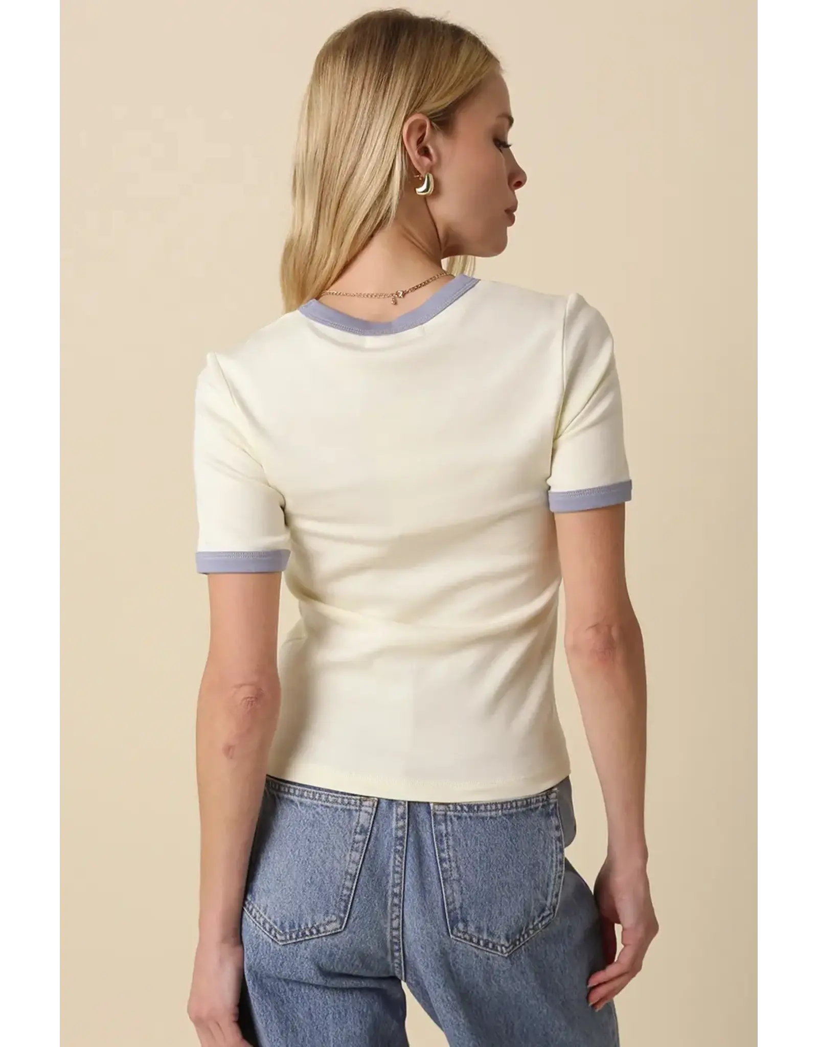 JESS CONTRAST CREWNECK TEE