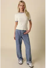 JESS CONTRAST CREWNECK TEE