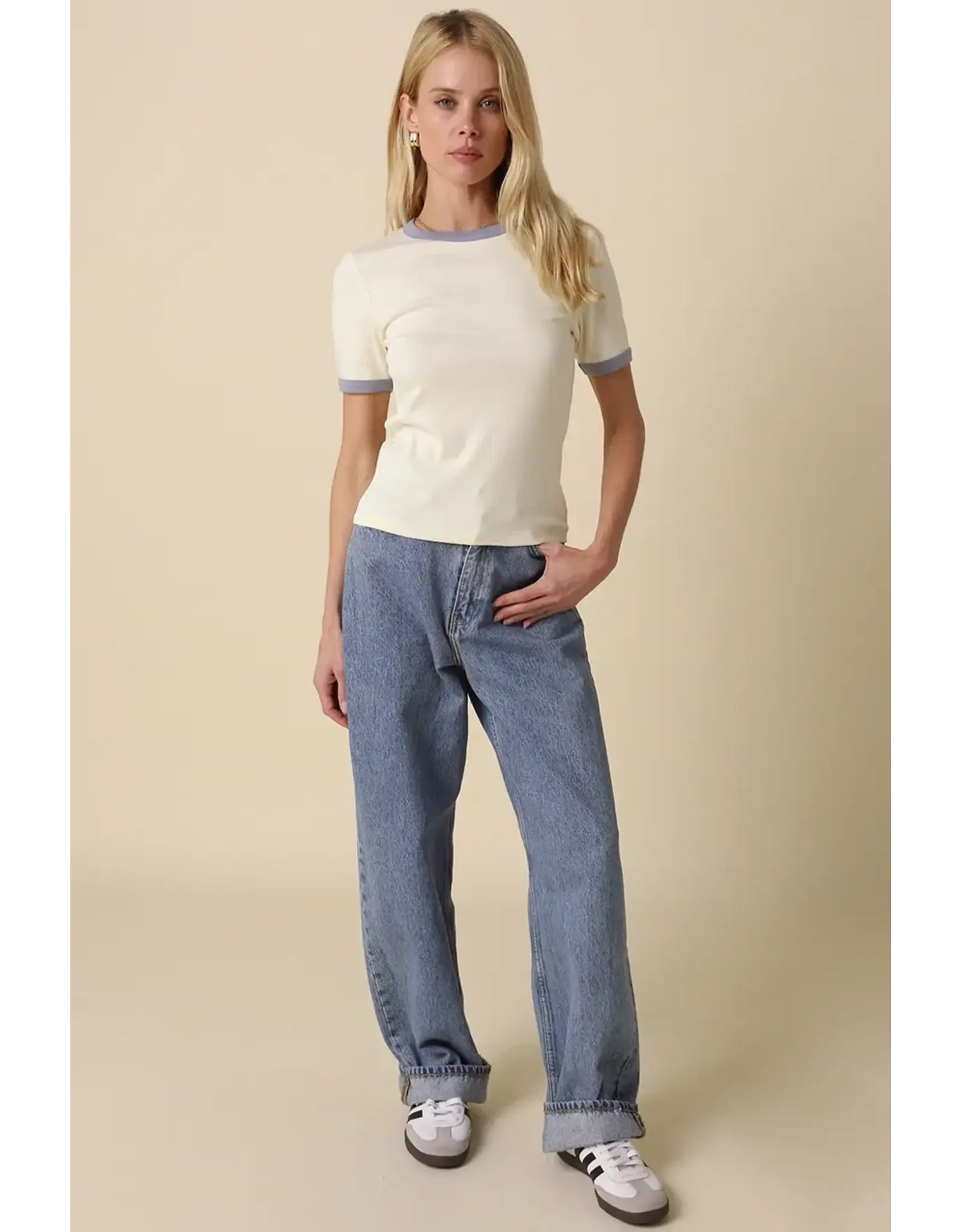 JESS CONTRAST CREWNECK TEE