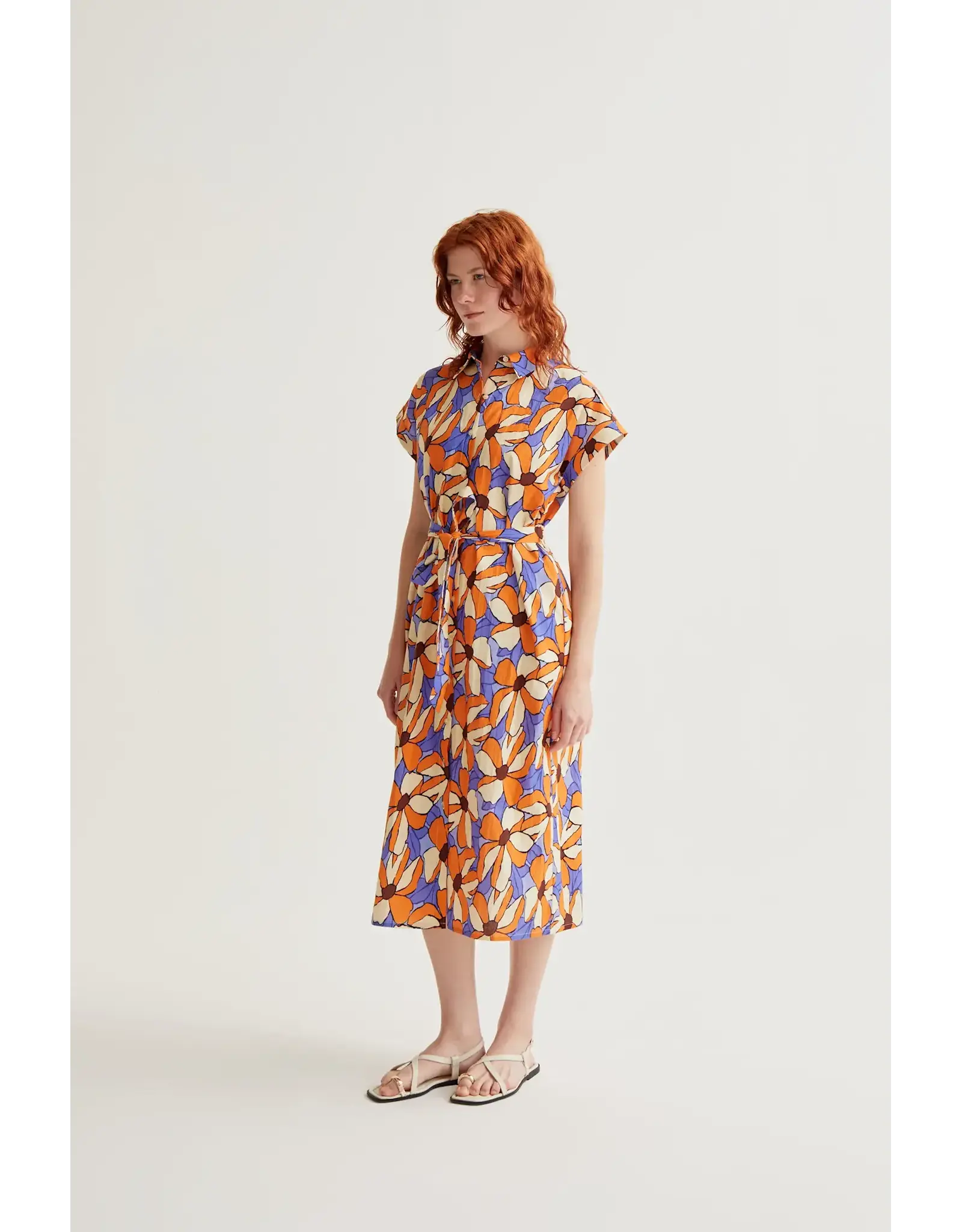 SSLV MERIGOLD PRINT MIDI DRESS