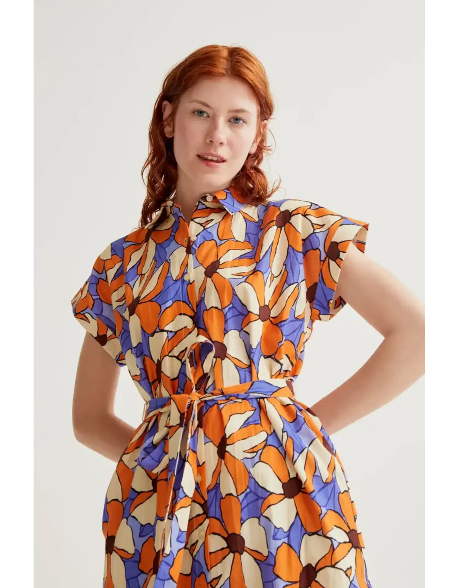 SSLV MERIGOLD PRINT MIDI DRESS