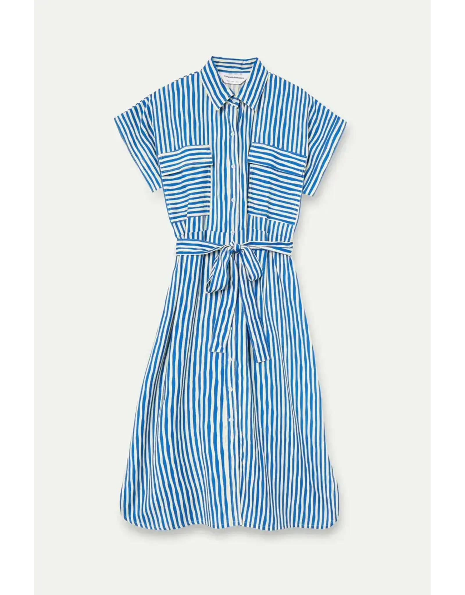 SSLV STRIPED PRINT MIDI DRESS