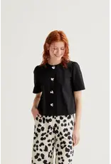 SSLV HEART BUTTON DOWN BLOUSE