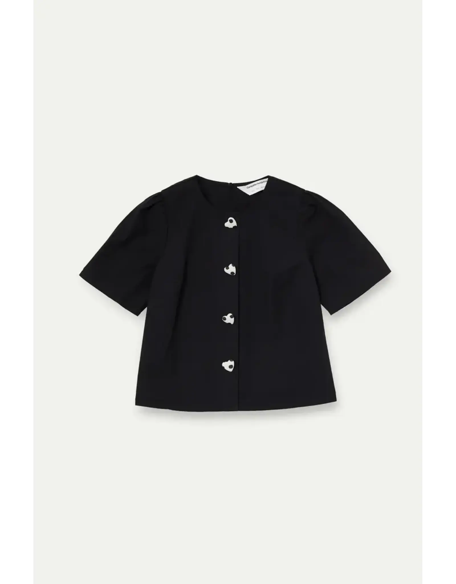 SSLV HEART BUTTON DOWN BLOUSE