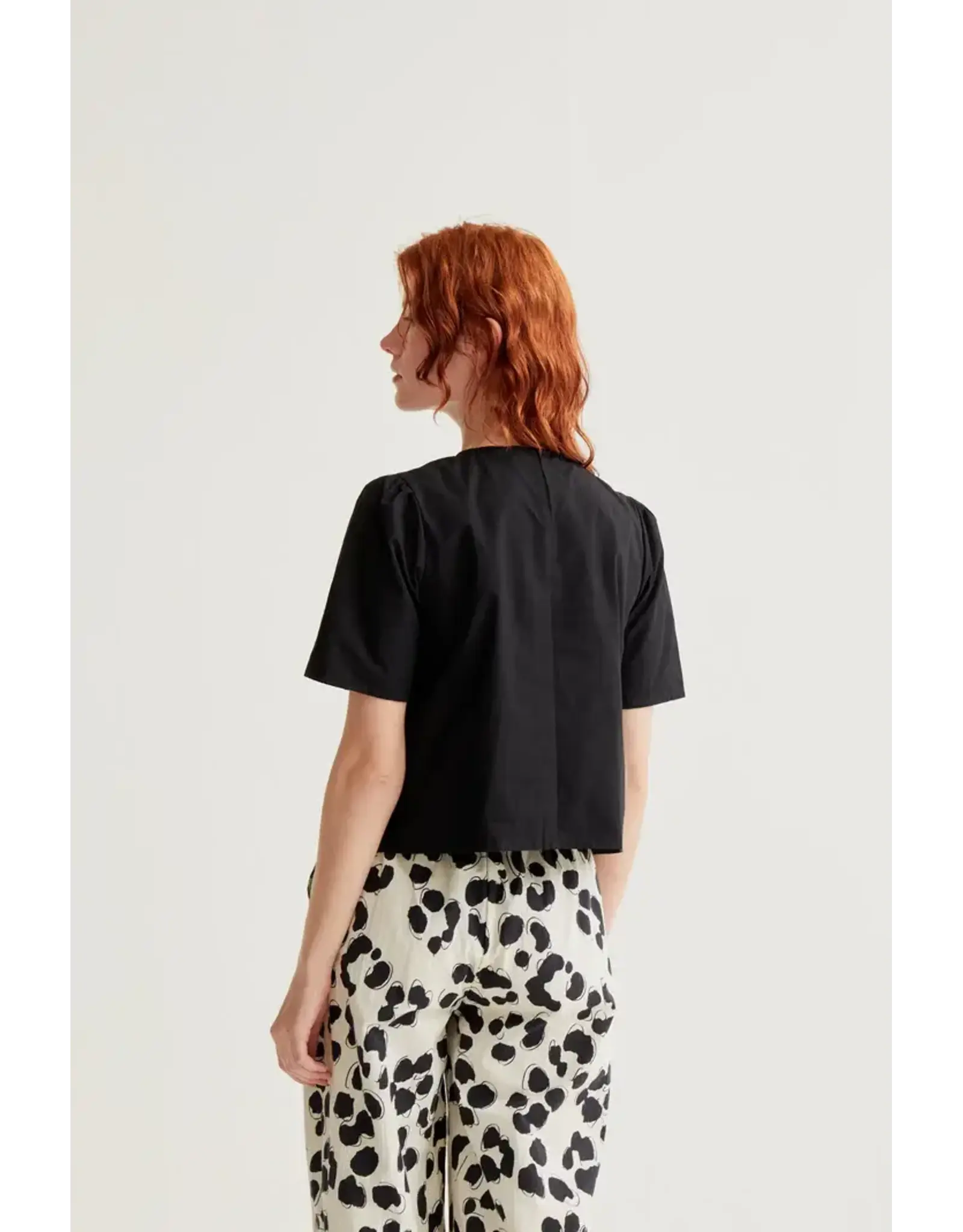 SSLV HEART BUTTON DOWN BLOUSE