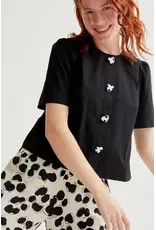 SSLV HEART BUTTON DOWN BLOUSE
