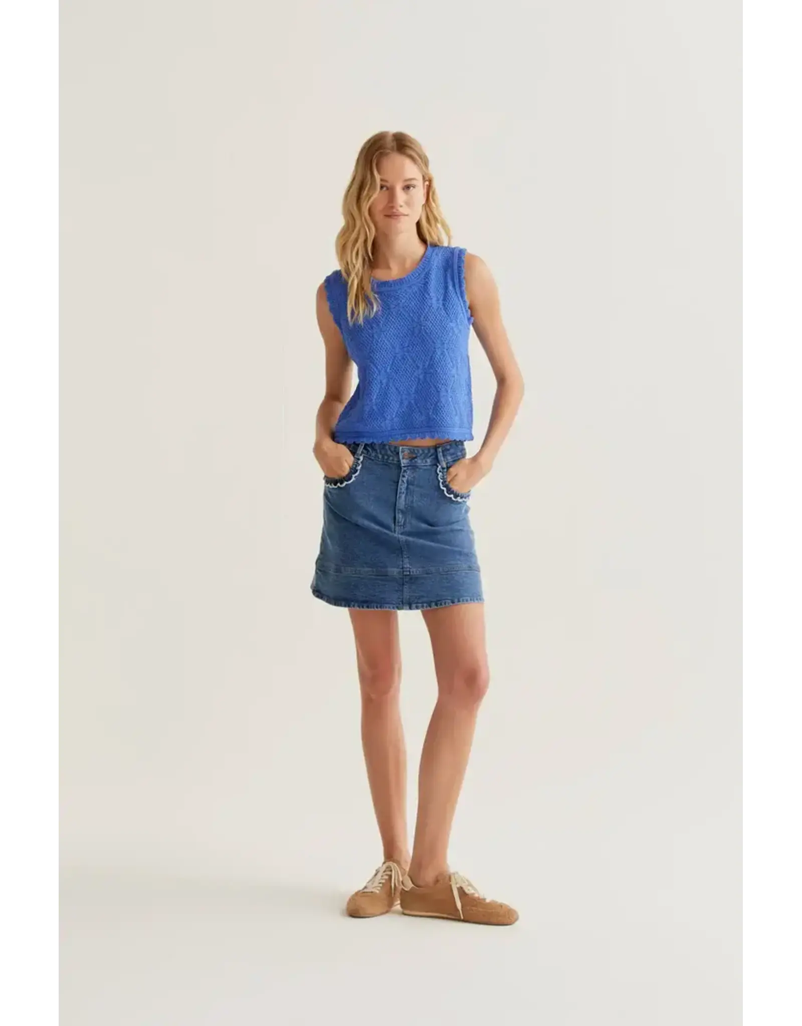 CHAIN-STITCHED EMBROIDERED TANK