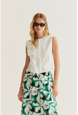 SLEEVELESS BLOUSE WITH RUFFEL DETAIL