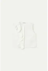 SLEEVELESS BLOUSE WITH RUFFEL DETAIL