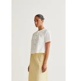 SSLV BLOUSE W/ COLORFUL BUTTONS