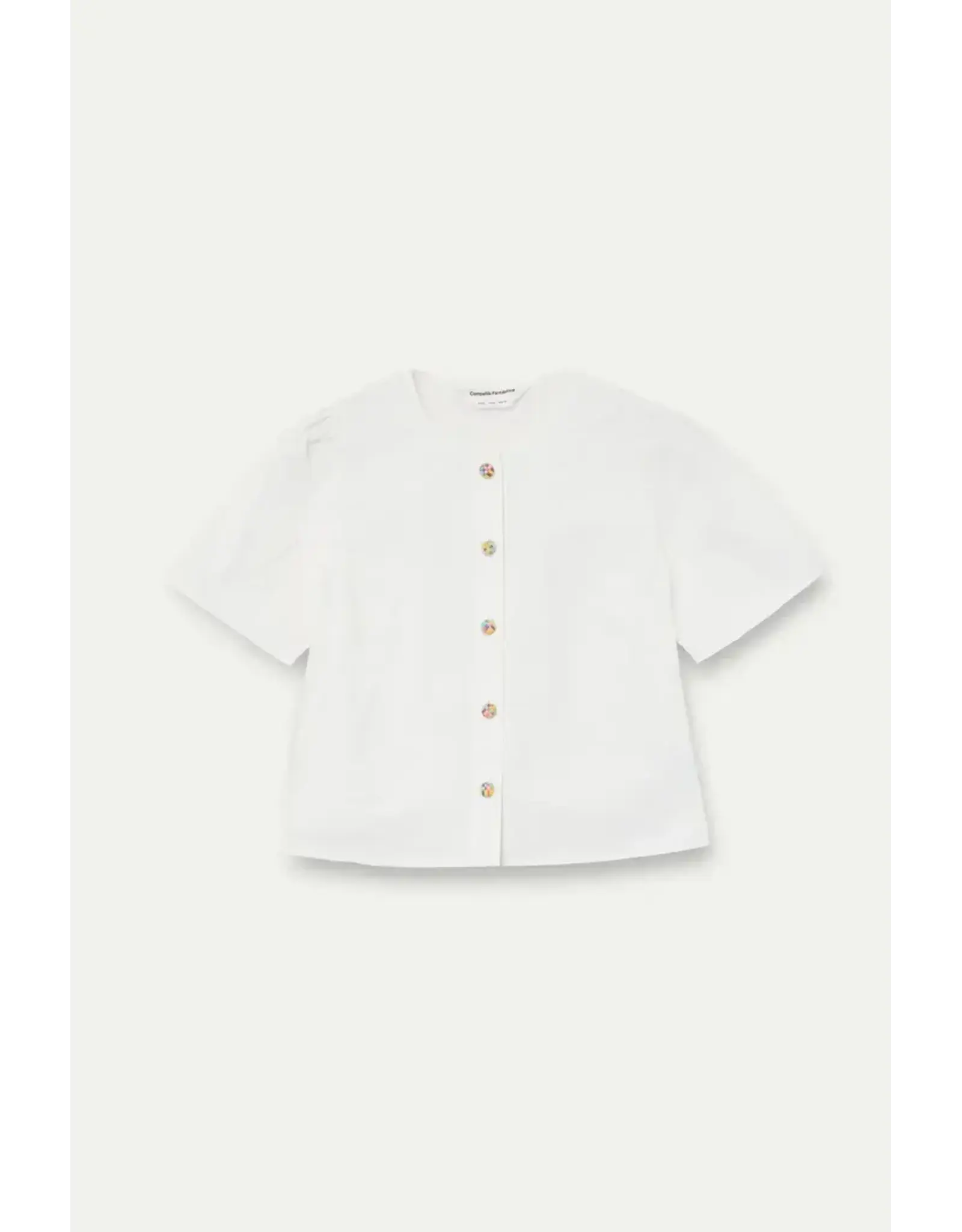 SSLV BLOUSE W/ COLORFUL BUTTONS