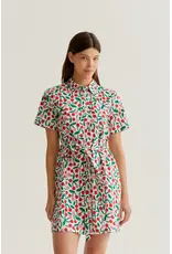 SSLV CHERRY PRINT MINI DRESS