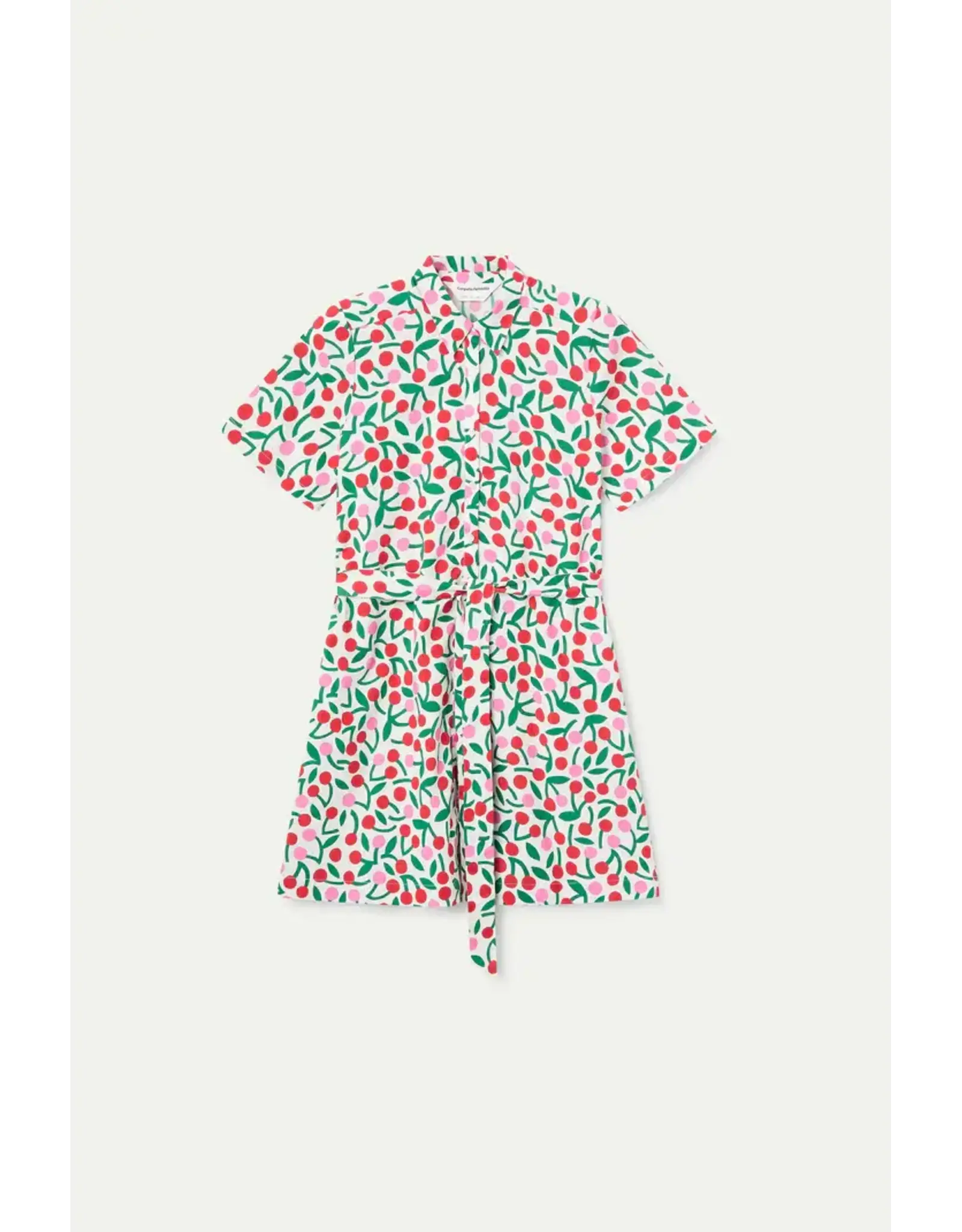 SSLV CHERRY PRINT MINI DRESS