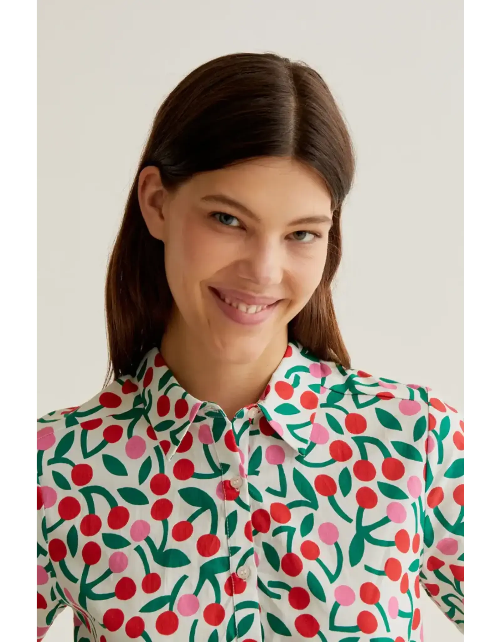 SSLV CHERRY PRINT MINI DRESS