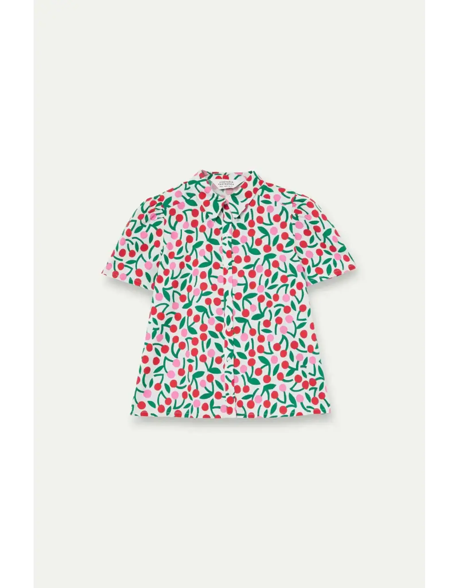 SSLV CHERRY PRINT BUTTON UP