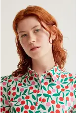 SSLV CHERRY PRINT BUTTON UP