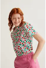 SSLV CHERRY PRINT BUTTON UP