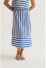 STRIPED ALINE MIDI SKIRT