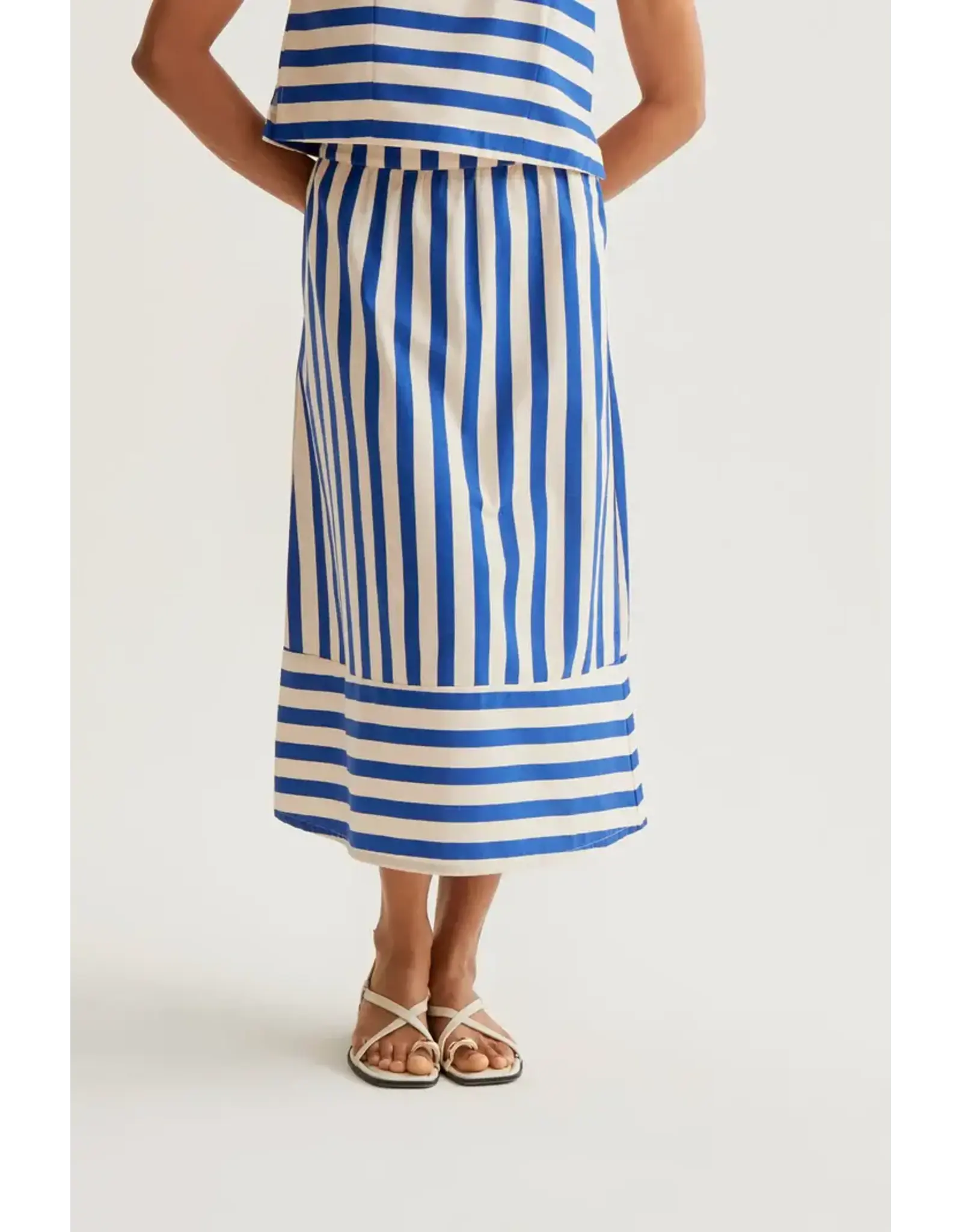 STRIPED ALINE MIDI SKIRT