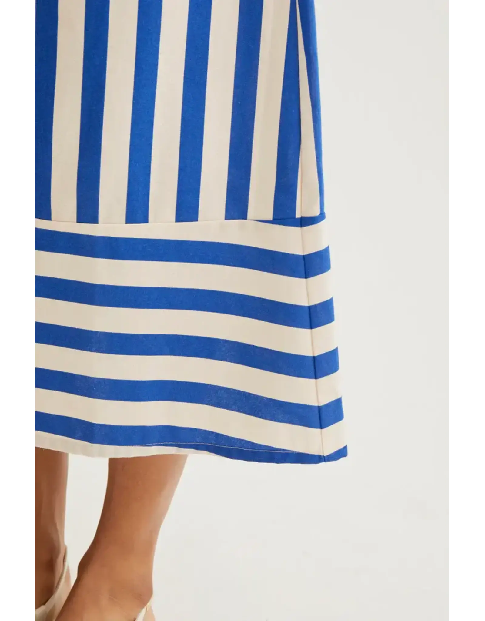 STRIPED ALINE MIDI SKIRT