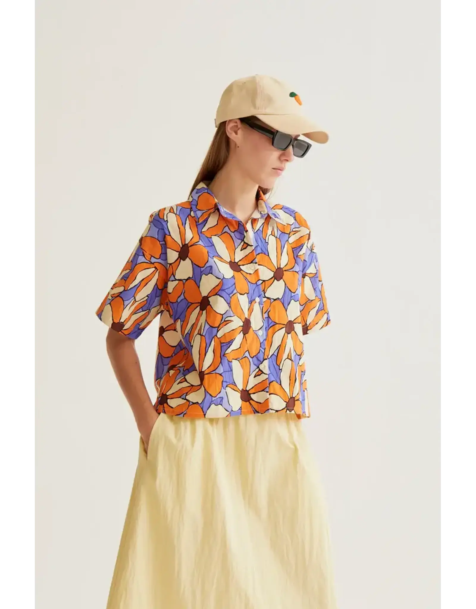 SSLV MERIGOLD PRINT BUTTON UP