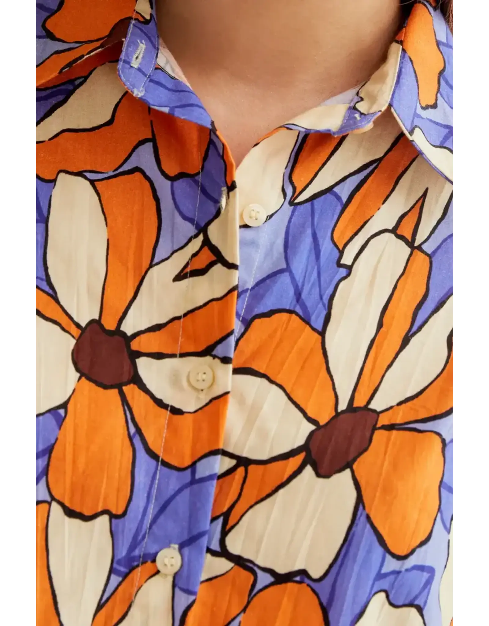 SSLV MERIGOLD PRINT BUTTON UP