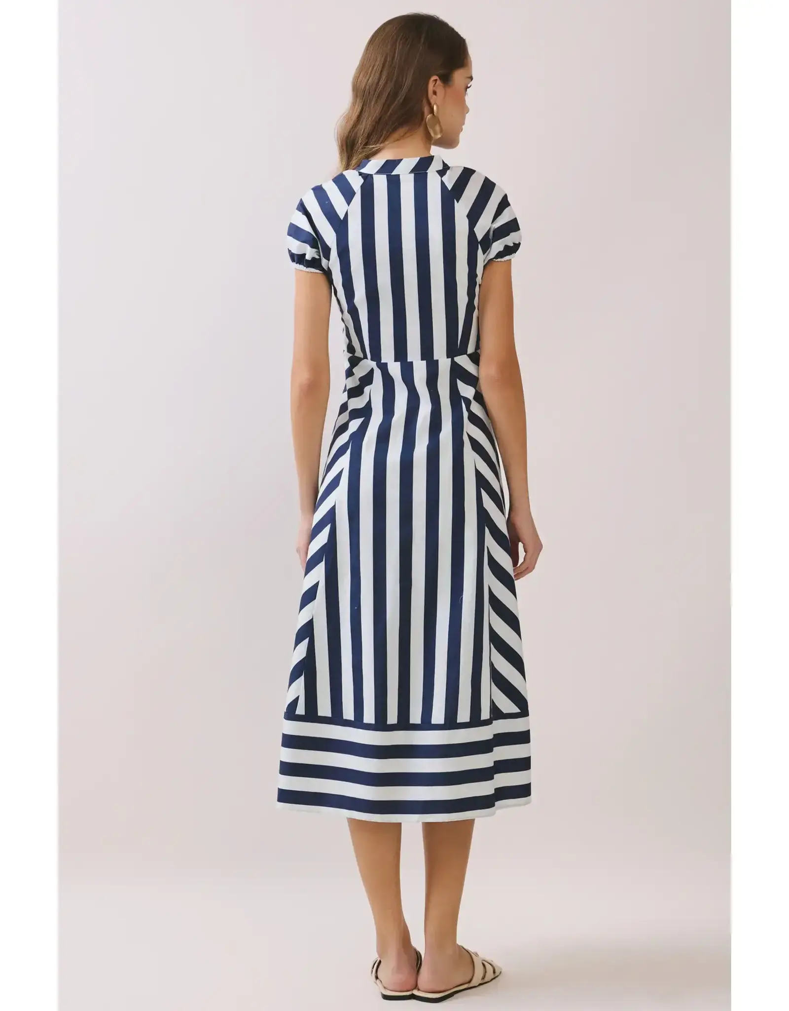 MIXED STRIPED BUTTON DOWN MIDI