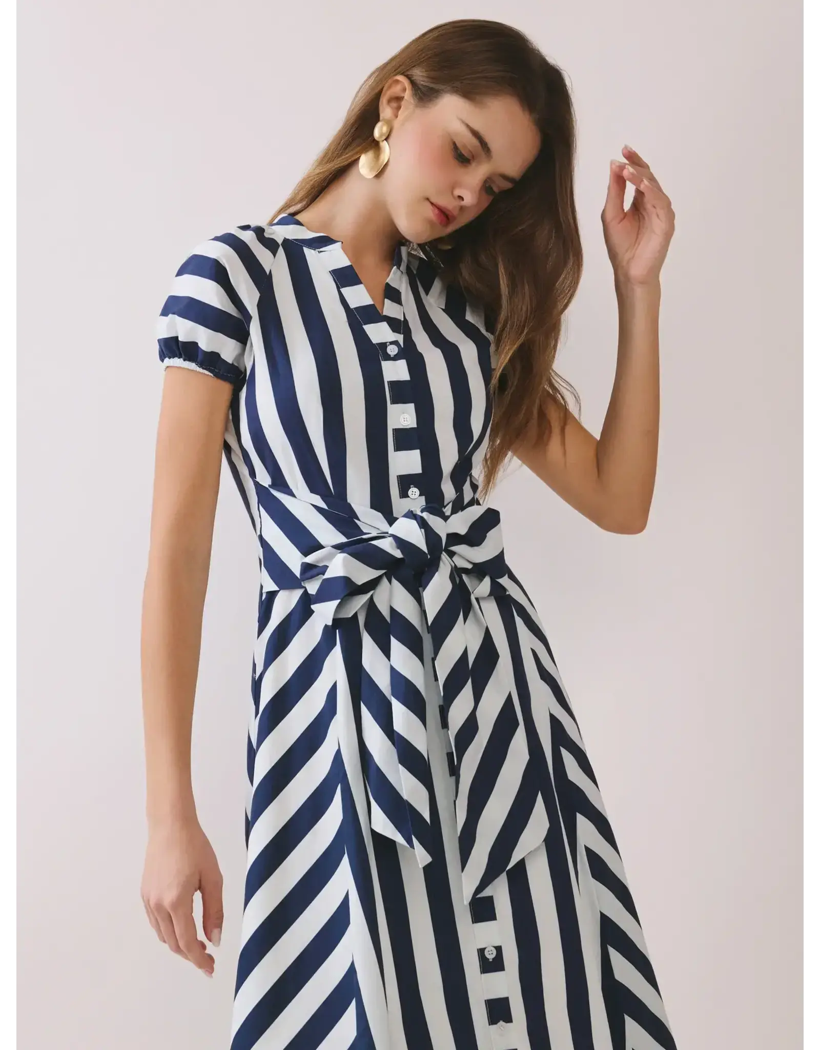 MIXED STRIPED BUTTON DOWN MIDI