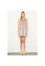 ANYA STRIPE & SCALLOP MINI DRESS