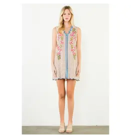 ANYA STRIPE & SCALLOP MINI DRESS