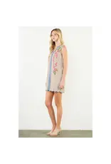 ANYA STRIPE & SCALLOP MINI DRESS