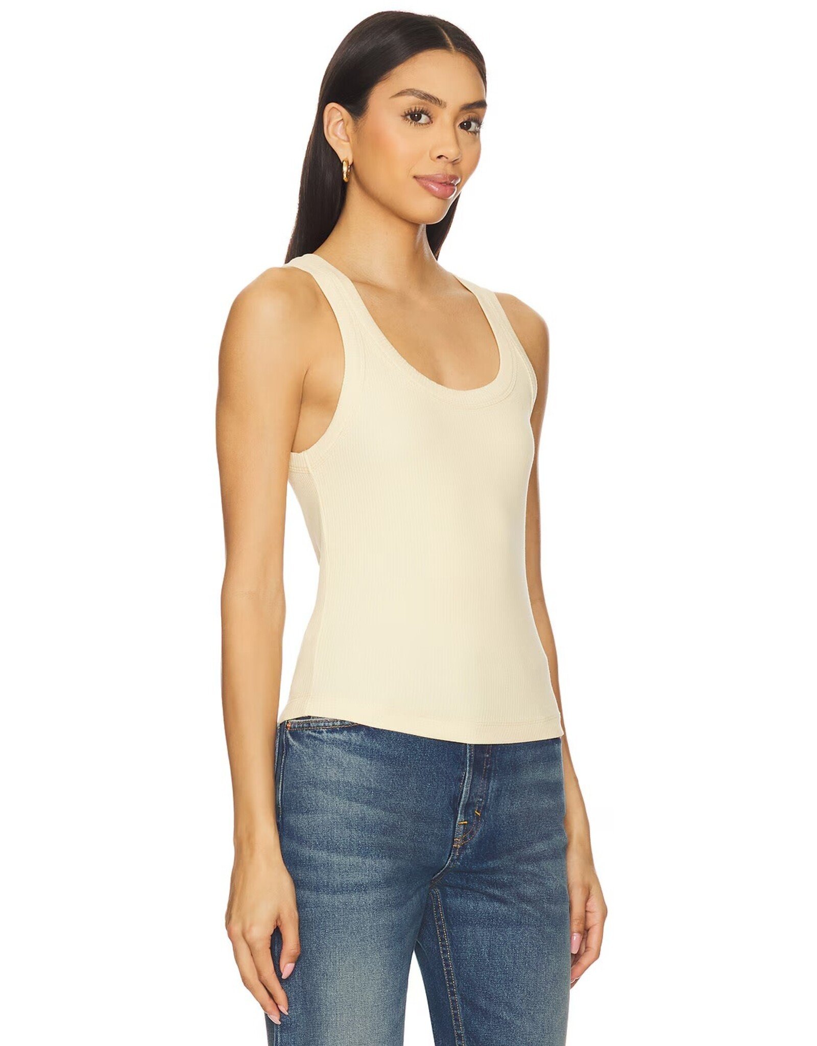 CHRISTY CURVED HEM TANK TOP