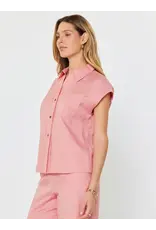 CAP SLEEVE BUTTON DOWN BLOUSE