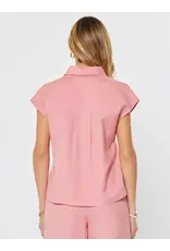 CAP SLEEVE BUTTON DOWN BLOUSE